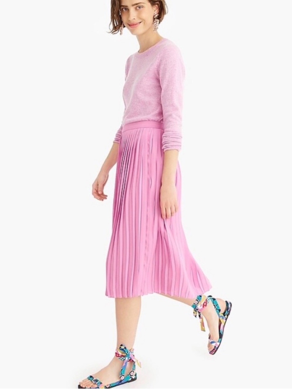 J. Crew Petite pleated midi skirt